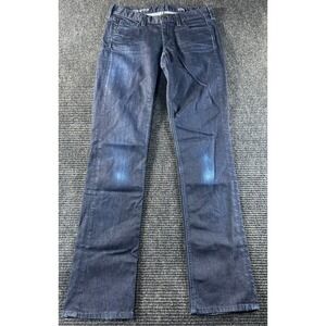 Match Stick Jeans Womens‎ 27R Blue Denim Cotton Low Rise Dark Wash Straight Leg